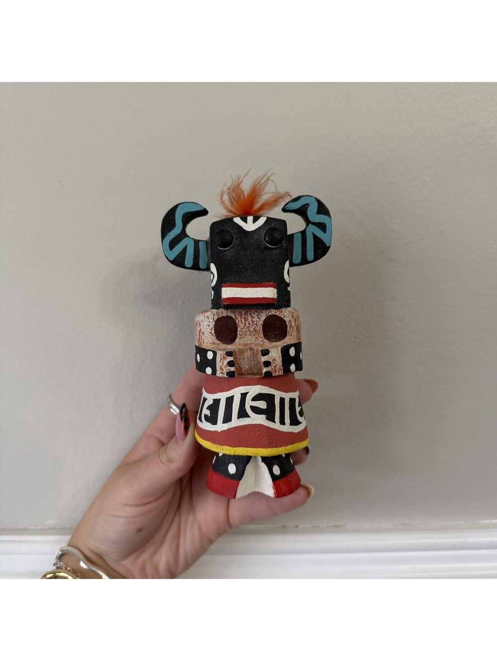 Black Ogre By Pooley Kachina Doll 6” Carving Hand Carved Style Indigenous